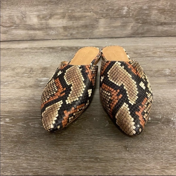 Madewell Snakeskin Leather Slide Sandals 6.5 NEW - Picture 6 of 11
